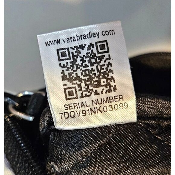 Vera Bradley Makeup Bag Zip Closure 7X5 Scroll Medallion Purple Black White NEW - Picture 10 of 11